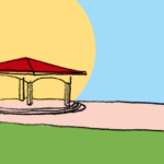 grafika z rysunkiem altany w wąwozie