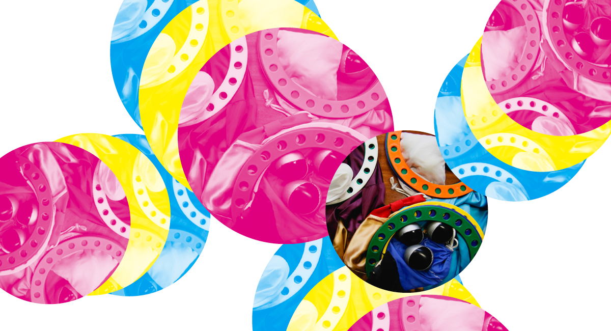 Grafika z atrybutami cyrkowymi.