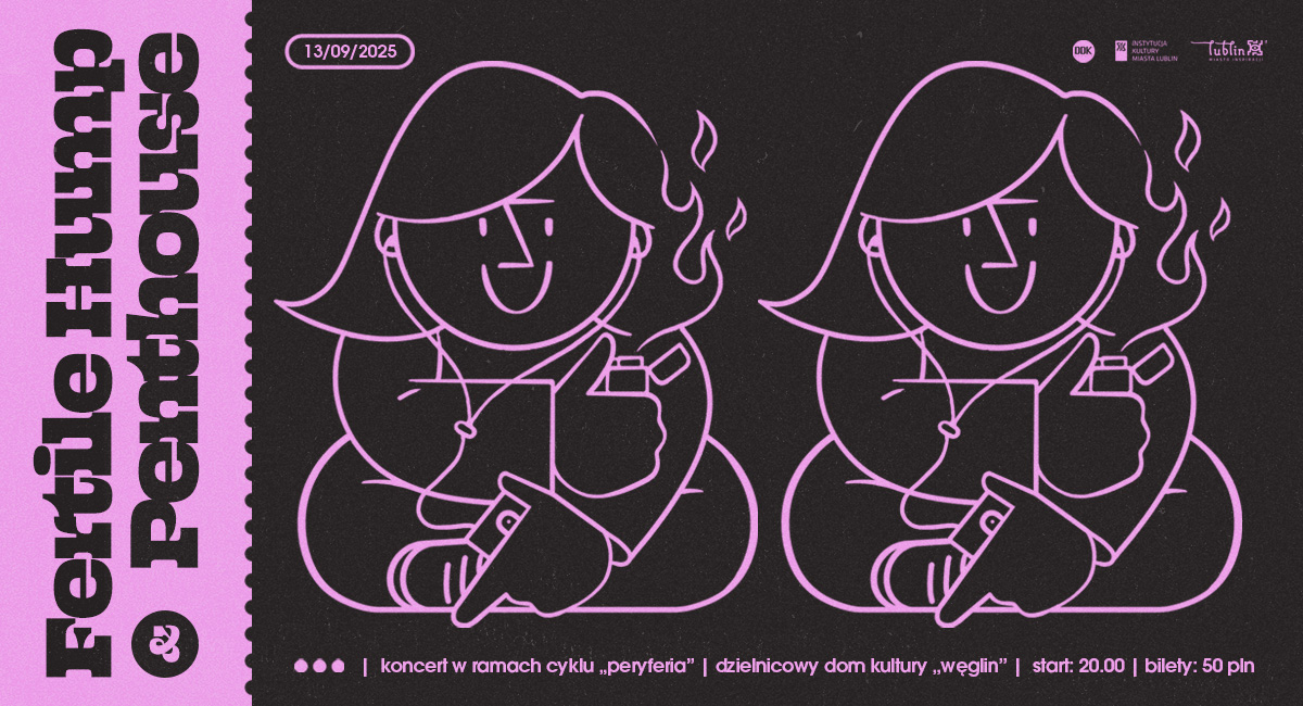 grafika promocyjna koncertu w kolorach czarno-różowym