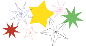 Grafika z gwiazdkami.