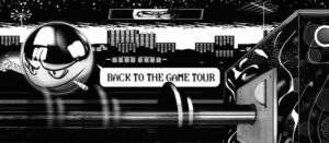 monochromatyczna grafika koncertowa w stylu vintage