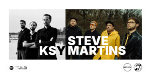 Plakat na którym znajdują się członkowie 2 zespołów