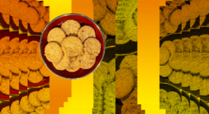 Grafika z powielonym zdjęciem ciasteczek.