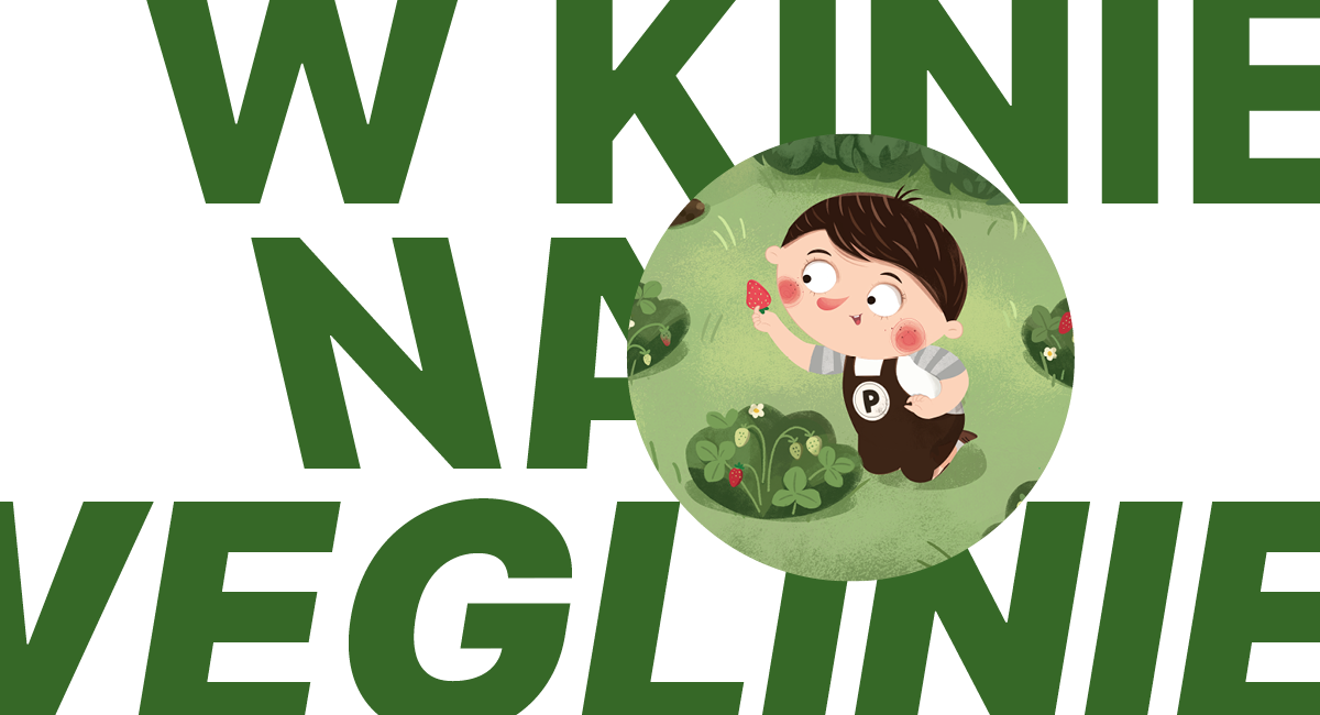 grafika z tytułem i okrągłym kadrem z filmu na białym tle